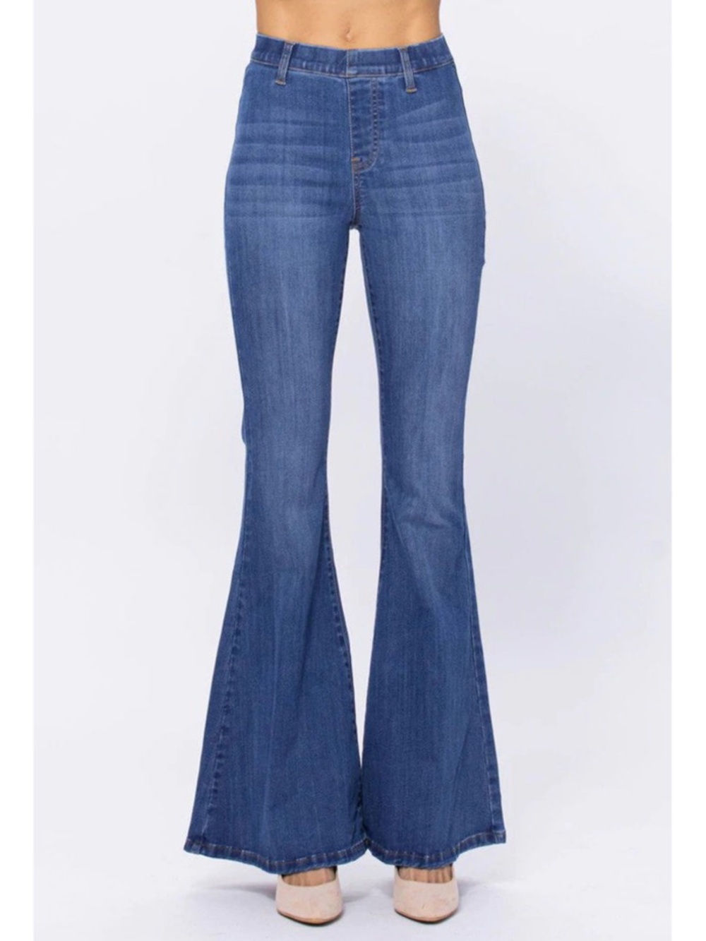 Judy Blue High Rise Pull On Super Flare Jeans Size 30
